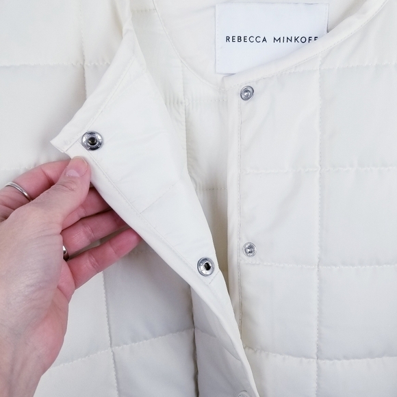 Rebecca Minkoff Cream Quilted Jacket NWT size Large - Picture 10 of 13